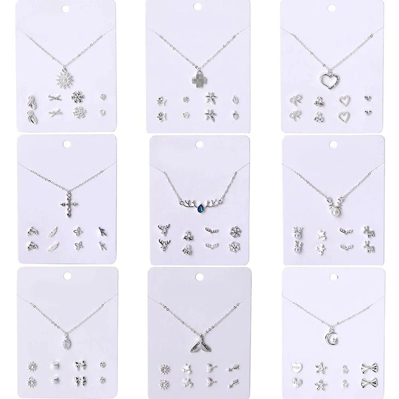 Schmucksets mit Halsketten und Ohrringen aus Zirkonia in verschiedenen Stilen