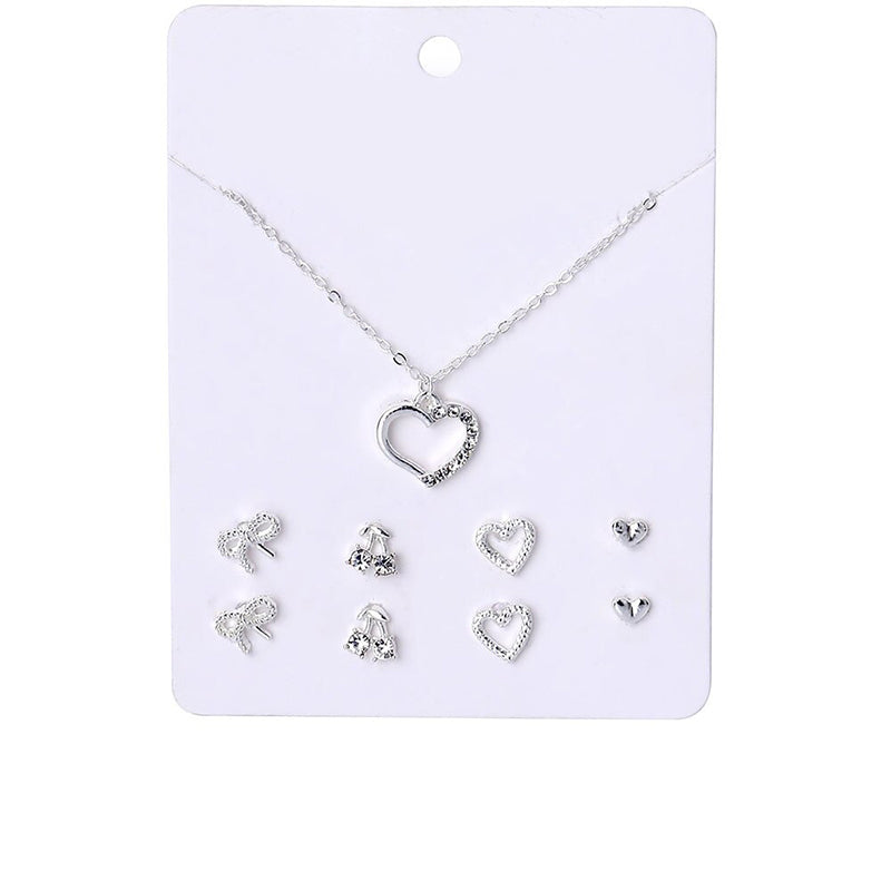 Schmucksets mit Halsketten und Ohrringen aus Zirkonia in verschiedenen Stilen