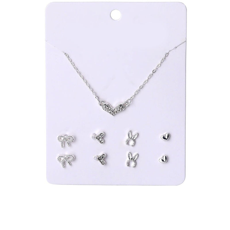 Schmucksets mit Halsketten und Ohrringen aus Zirkonia in verschiedenen Stilen