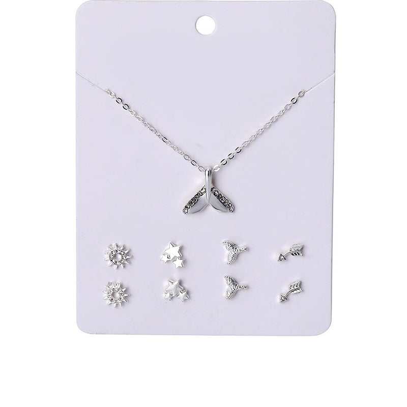 Schmucksets mit Halsketten und Ohrringen aus Zirkonia in verschiedenen Stilen