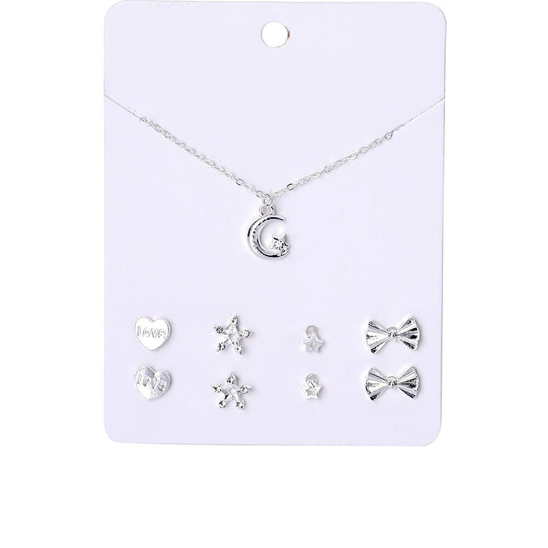 Schmucksets mit Halsketten und Ohrringen aus Zirkonia in verschiedenen Stilen