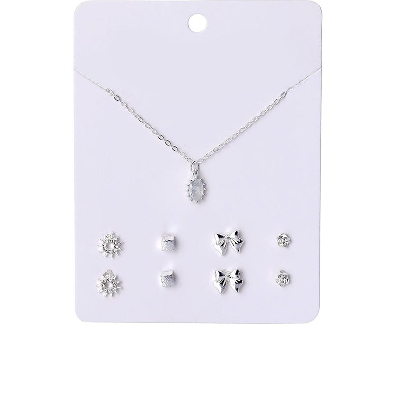 Schmucksets mit Halsketten und Ohrringen aus Zirkonia in verschiedenen Stilen