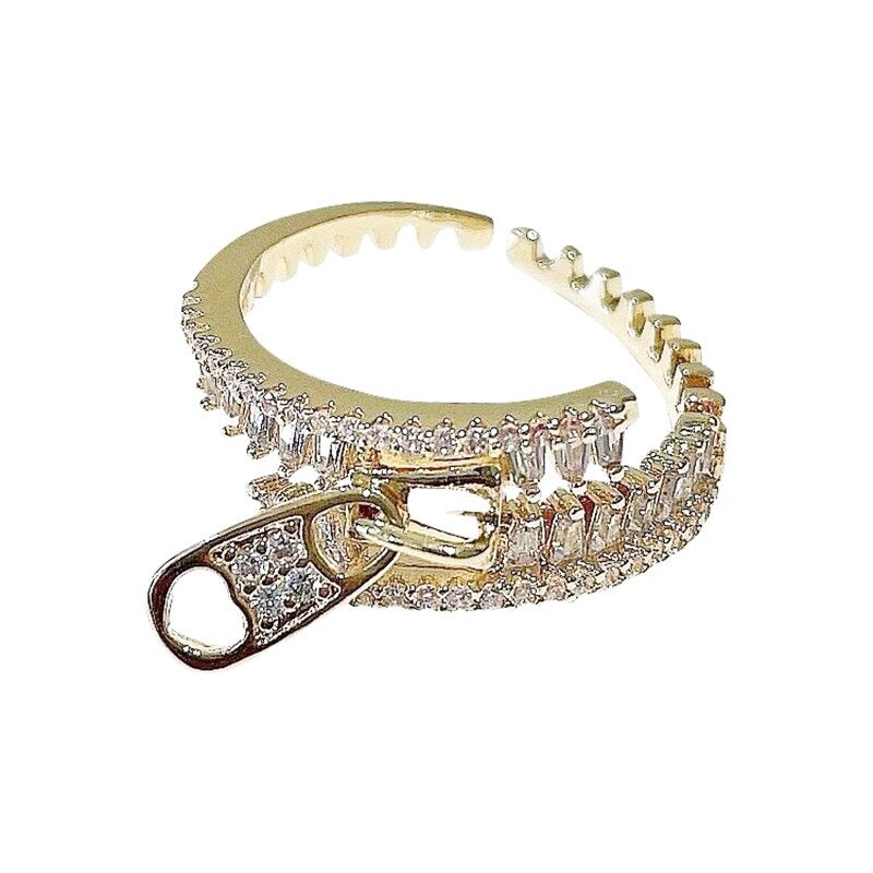 Verstellbare Ringe für Partygirls mit doppellagiger Zirkoniaschnalle in mehreren Stilen