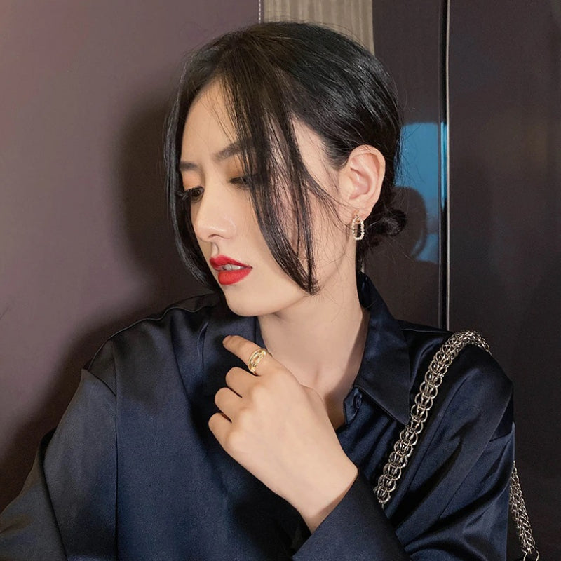 Verstellbare Ringe für Partygirls mit doppellagiger Zirkoniaschnalle in mehreren Stilen