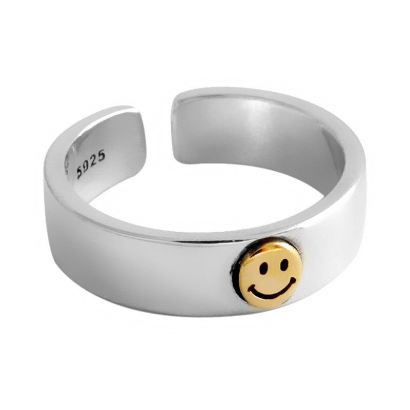Lustige verstellbare Retro-Smiley-Ringe in verschiedenen Stilen