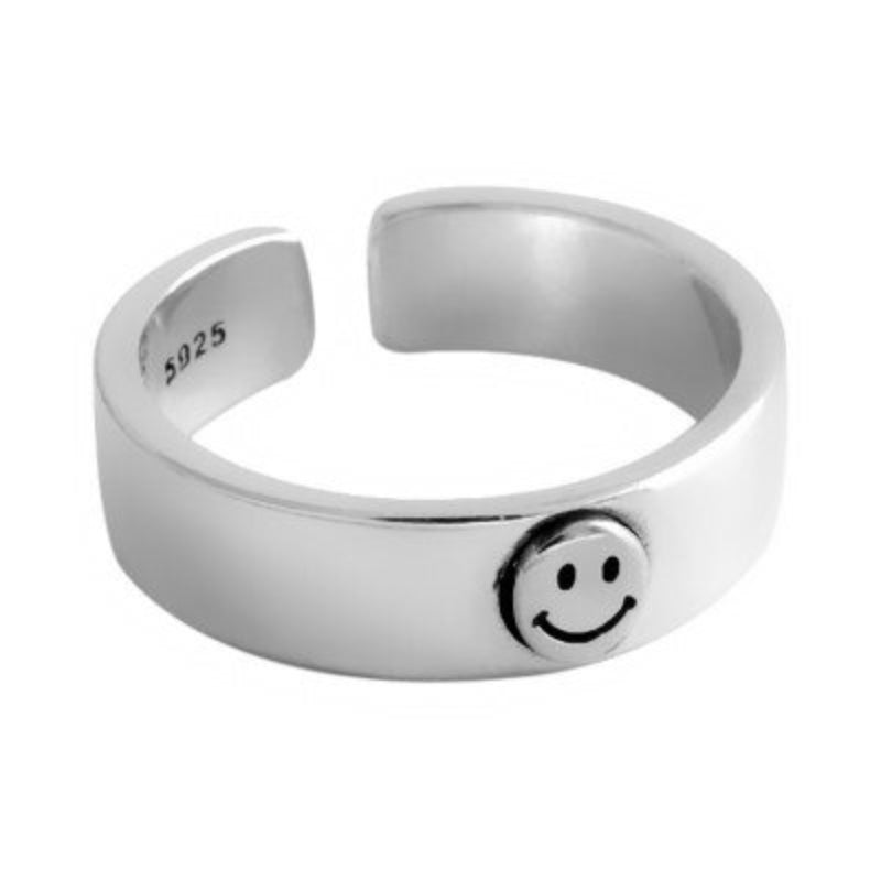 Lustige verstellbare Retro-Smiley-Ringe in verschiedenen Stilen