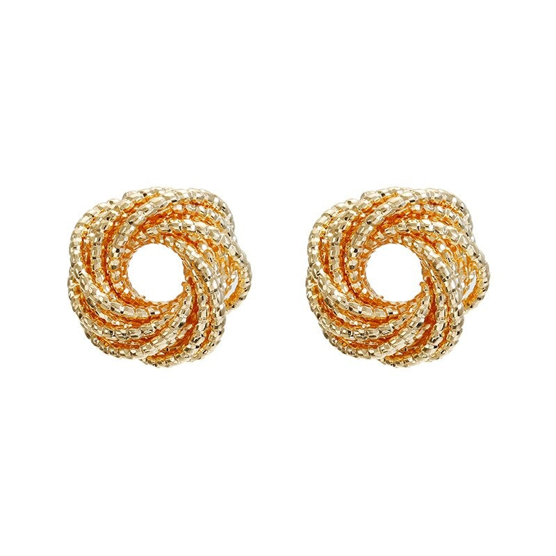 Geometrische Creolen-Ohrclips mit Knoten in verschiedenen Stilen