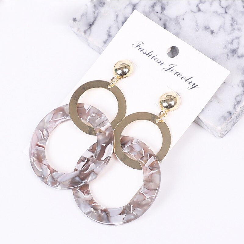 Mehrfarbige Bohemian Fashion Statement Ohrringe aus Acryl