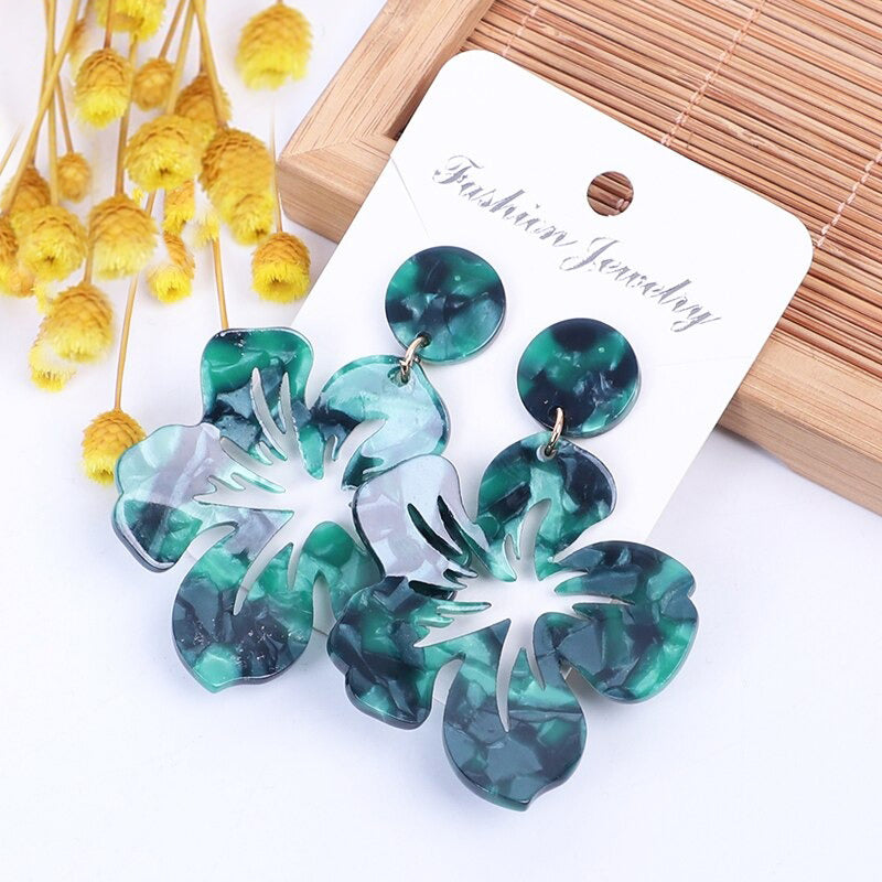 Mehrfarbige Bohemian Fashion Statement Ohrringe aus Acryl