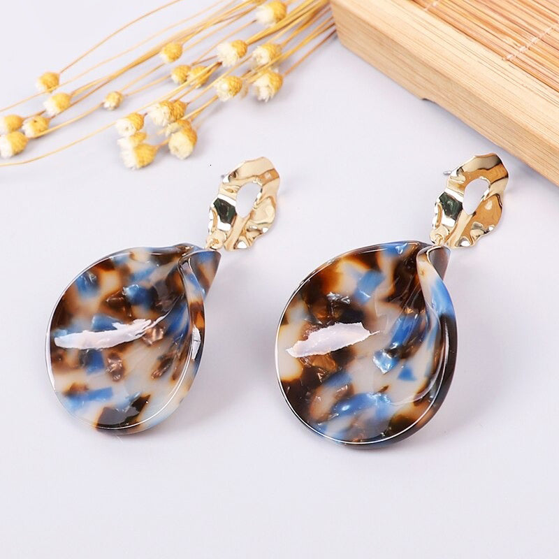 Mehrfarbige Bohemian Fashion Statement Ohrringe aus Acryl