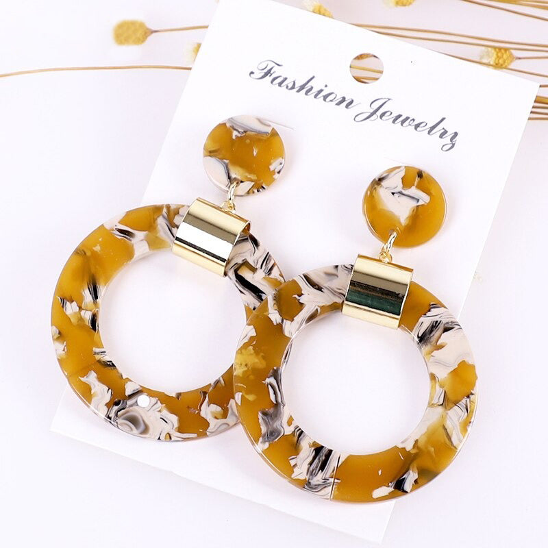 Mehrfarbige Bohemian Fashion Statement Ohrringe aus Acryl