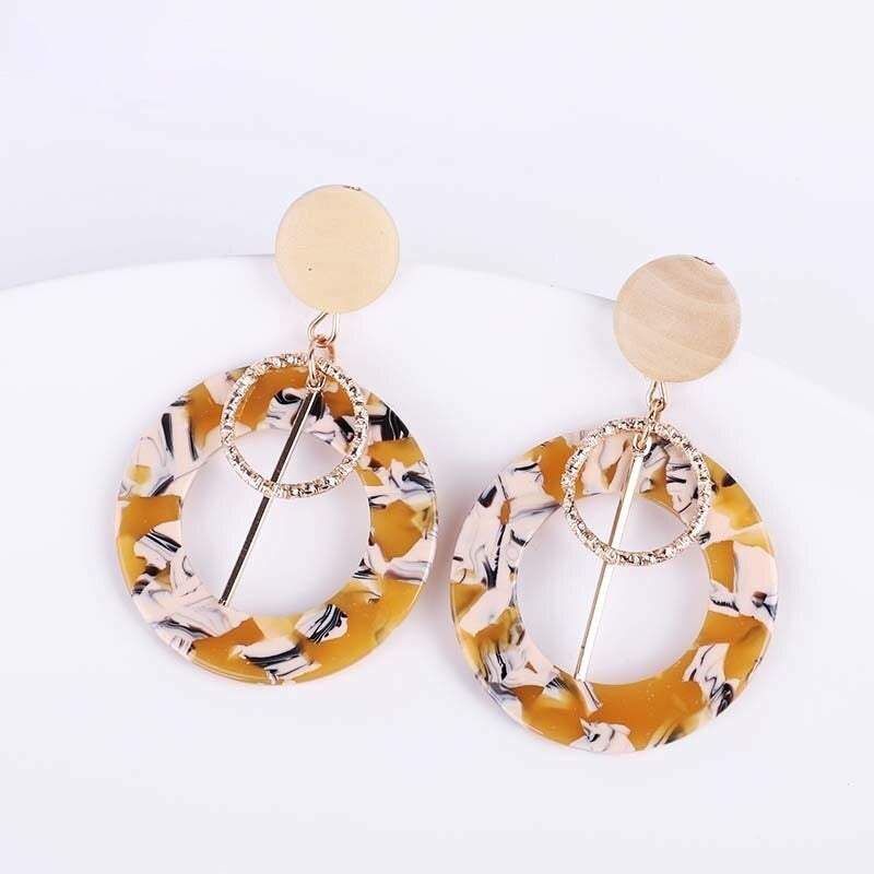 Mehrfarbige Bohemian Fashion Statement Ohrringe aus Acryl