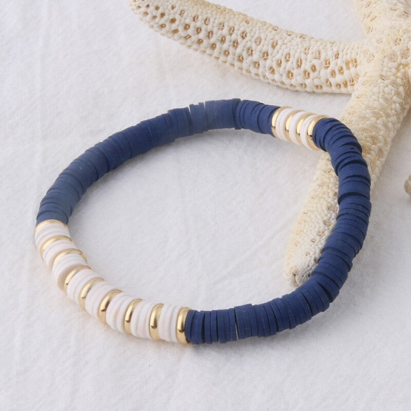 Mehrfarbige böhmische Sommer-Scheibenperlen-Armbänder und Halsketten