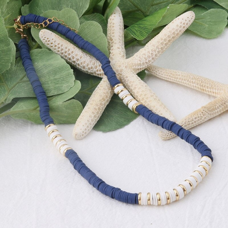 Mehrfarbige böhmische Sommer-Scheibenperlen-Armbänder und Halsketten