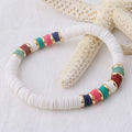 Mehrfarbige böhmische Sommer-Scheibenperlen-Armbänder und Halsketten