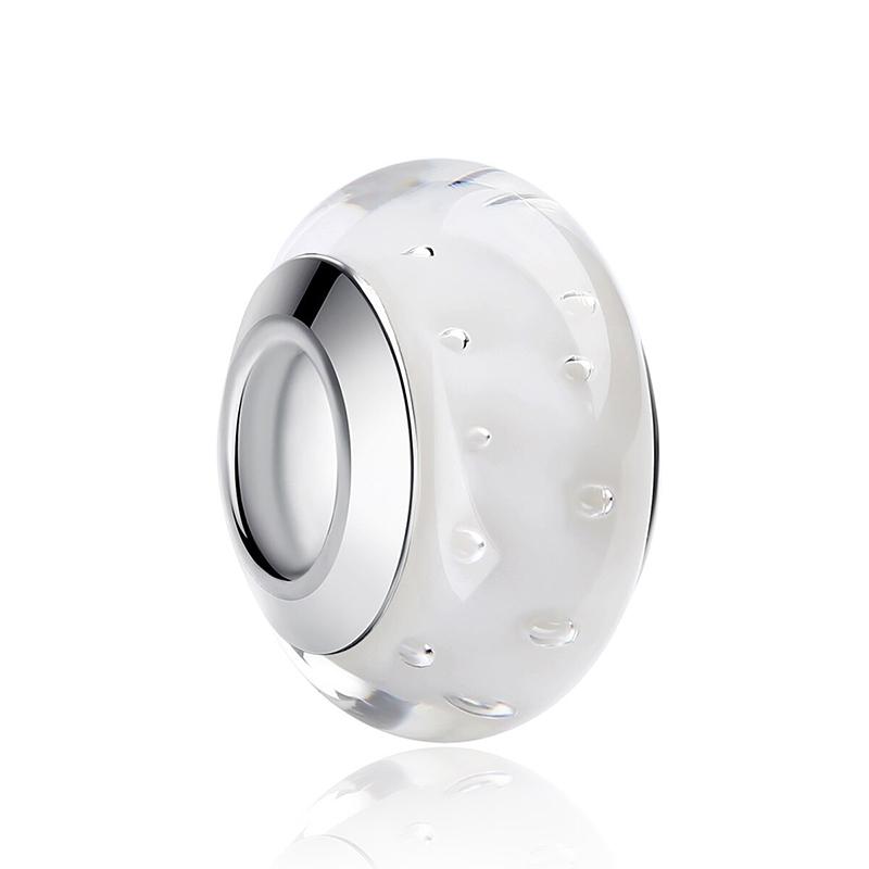 Mehrfarbige Charm-Perlen aus Muranoglas mit Blumenmotiv