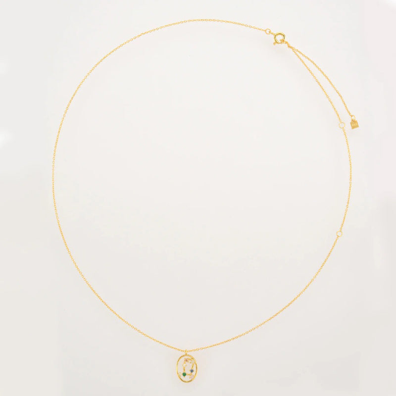 Halsketten und Ohrringe mit mehrfarbigen Zirkonia-Akzenten und 12 Sternzeichen