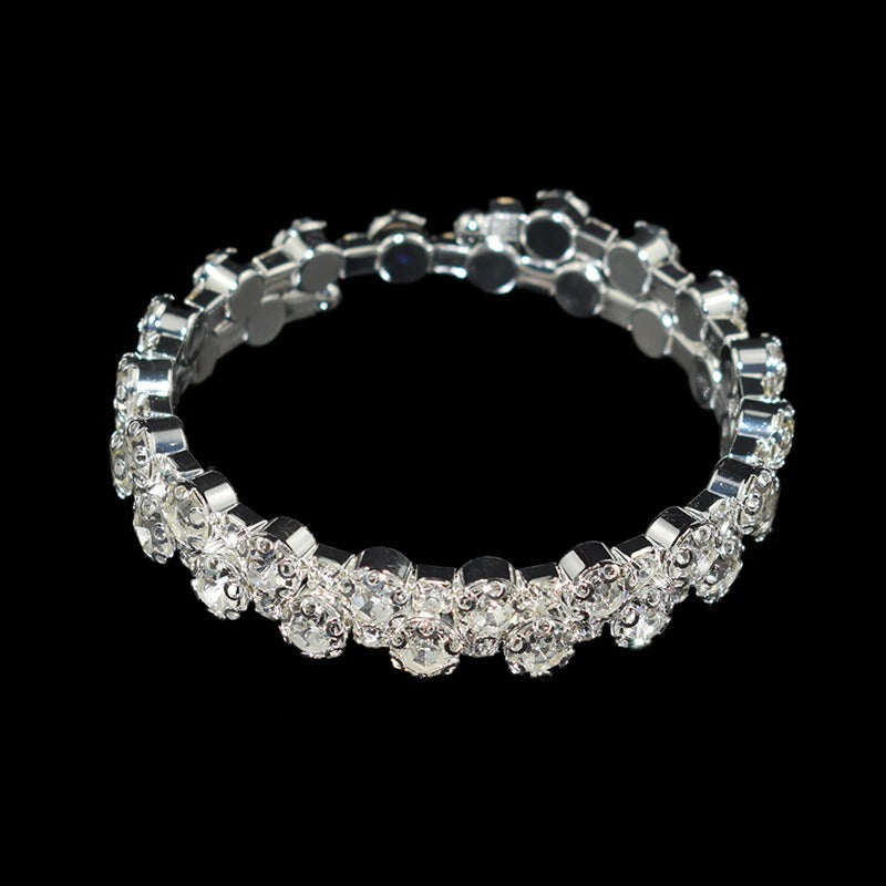 Mehrreihige verstellbare Armreifen mit Strasssteinen