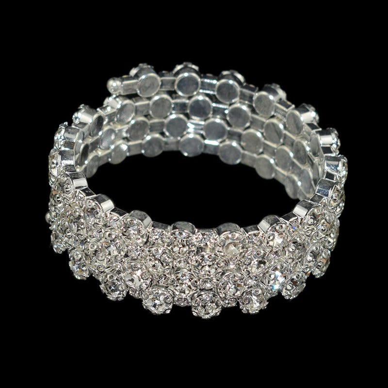 Mehrreihige verstellbare Armreifen mit Strasssteinen