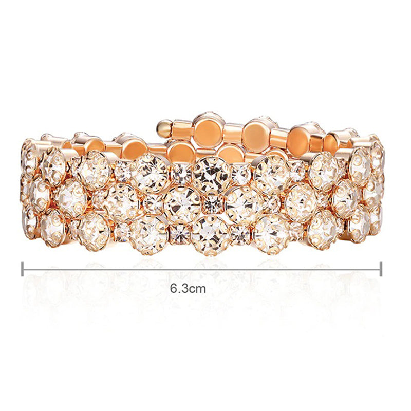 Mehrreihige verstellbare Armreifen mit Strasssteinen