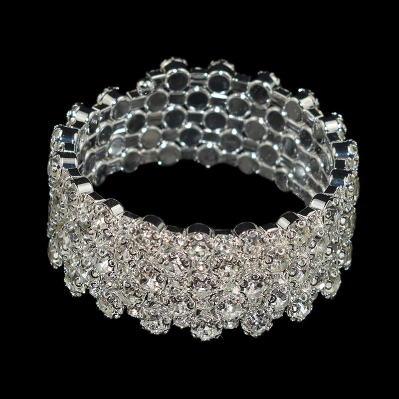 Mehrreihige verstellbare Armreifen mit Strasssteinen