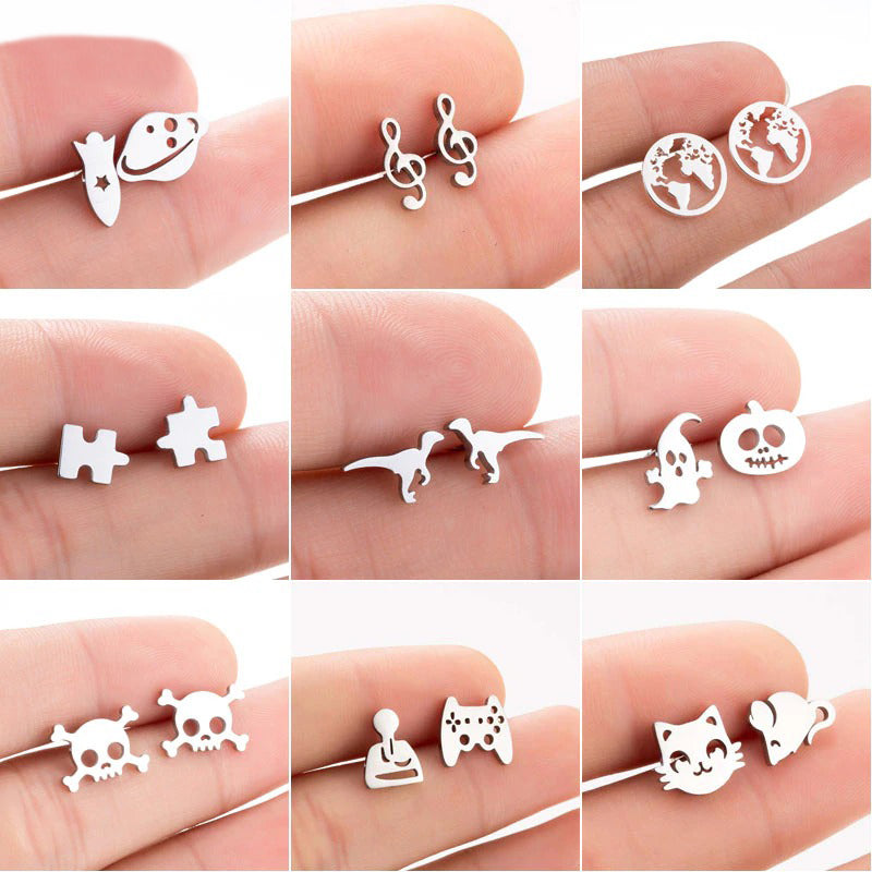 Kollektion Ohrstecker aus Edelstahl in verschiedenen Stilen