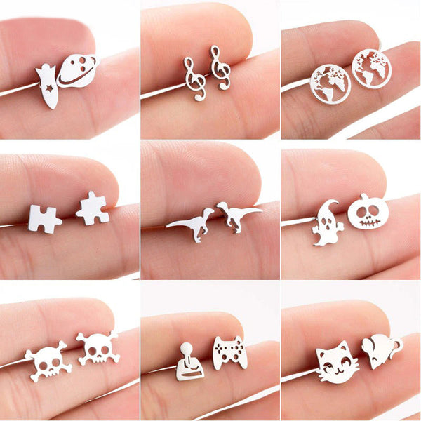 Kollektion Ohrstecker aus Edelstahl in verschiedenen Stilen