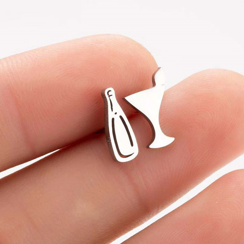 Kollektion Ohrstecker aus Edelstahl in verschiedenen Stilen