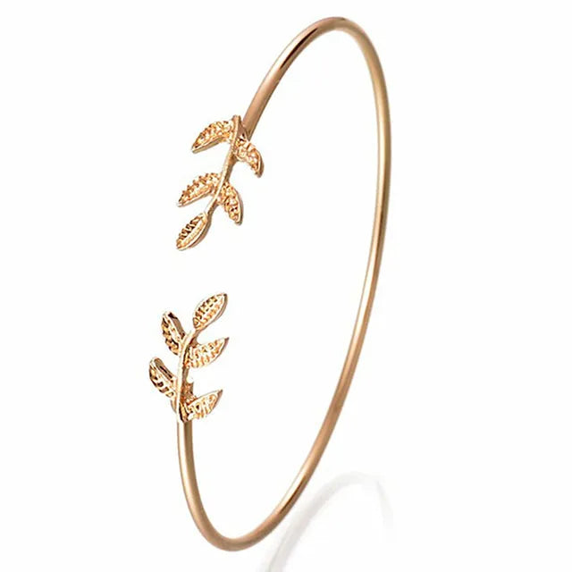 Blattgold-Armband | Schicker minimalistischer Schmuck | Eleganter schmaler Armreif
