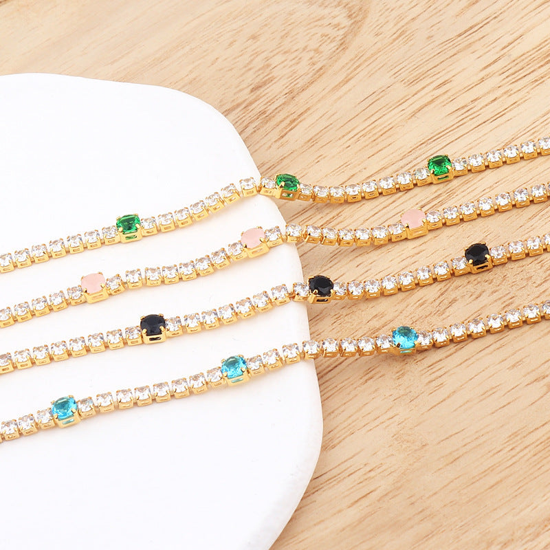 18K Edelstein Halskette