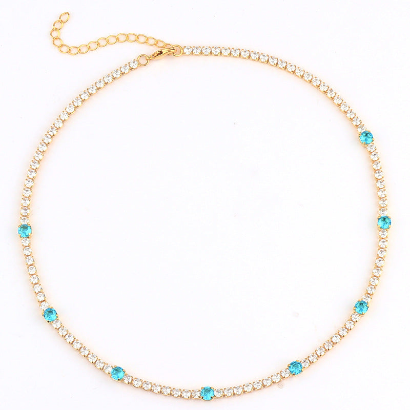 18K Edelstein Halskette