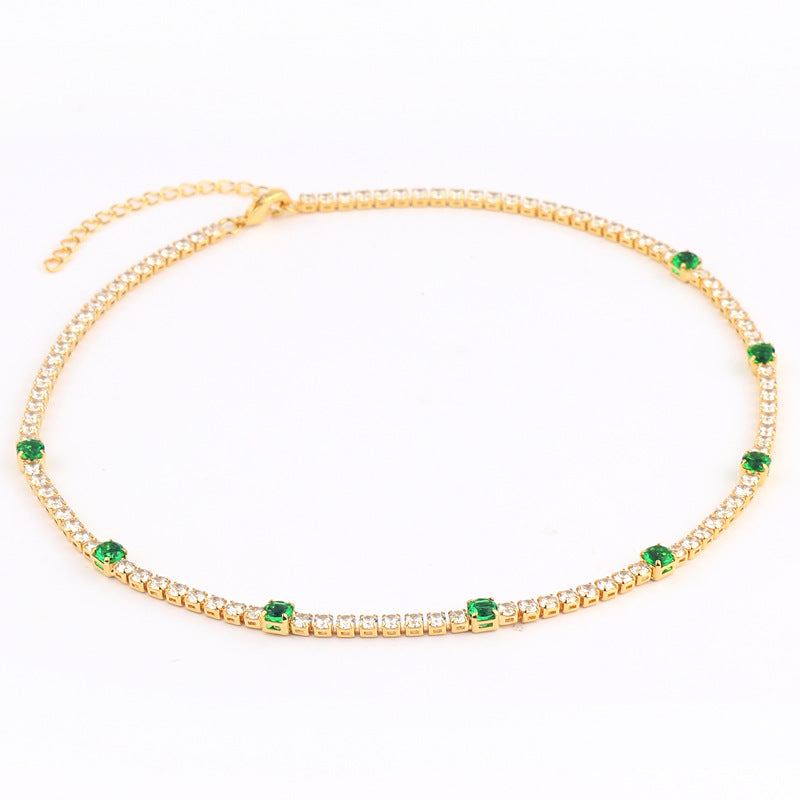 18K Edelstein Halskette