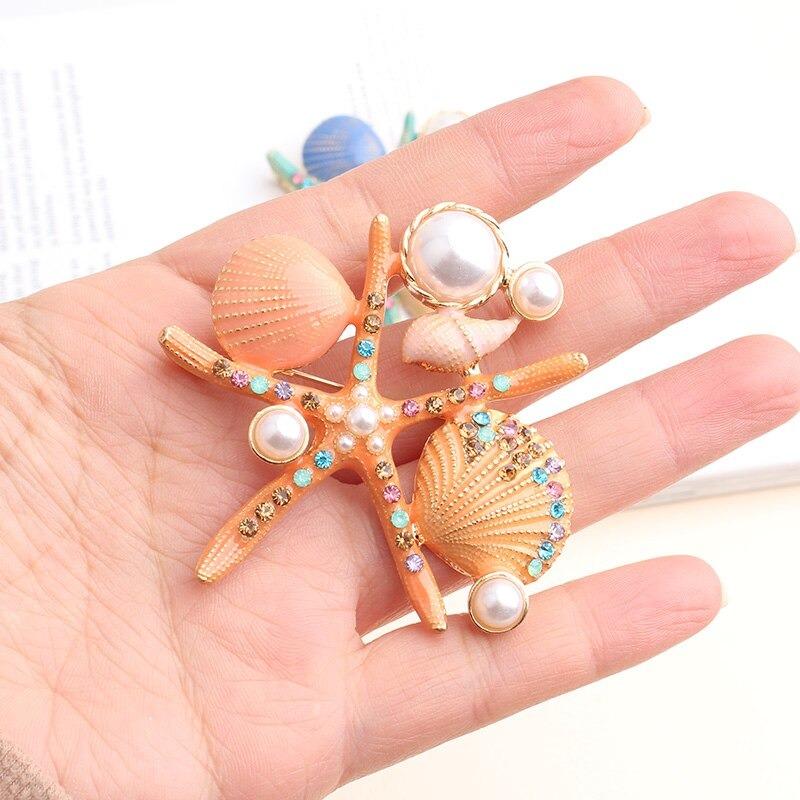 Seesterne und Muscheln Broschennadeln der Ozean-Serie