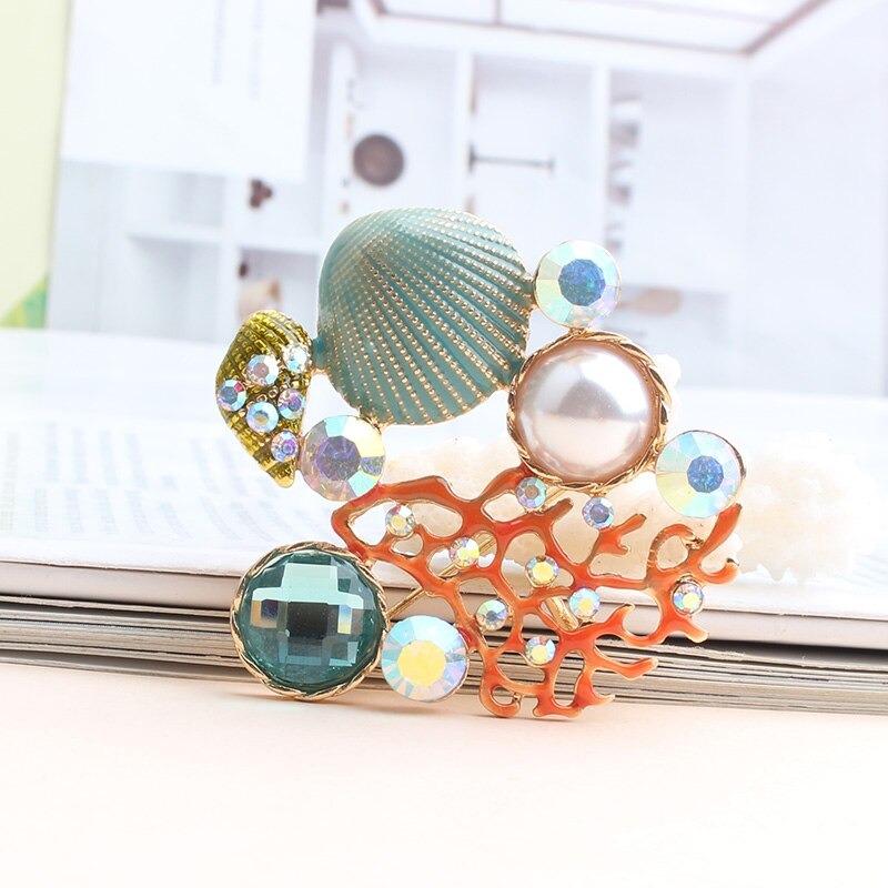 Seesterne und Muscheln Broschennadeln der Ozean-Serie