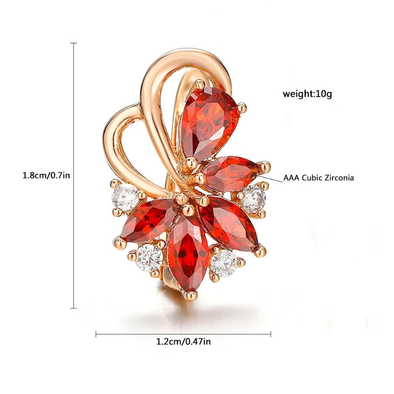 On-Fleek – Mehrfarbige Ohrstecker mit Zirkonia-Blumendesign