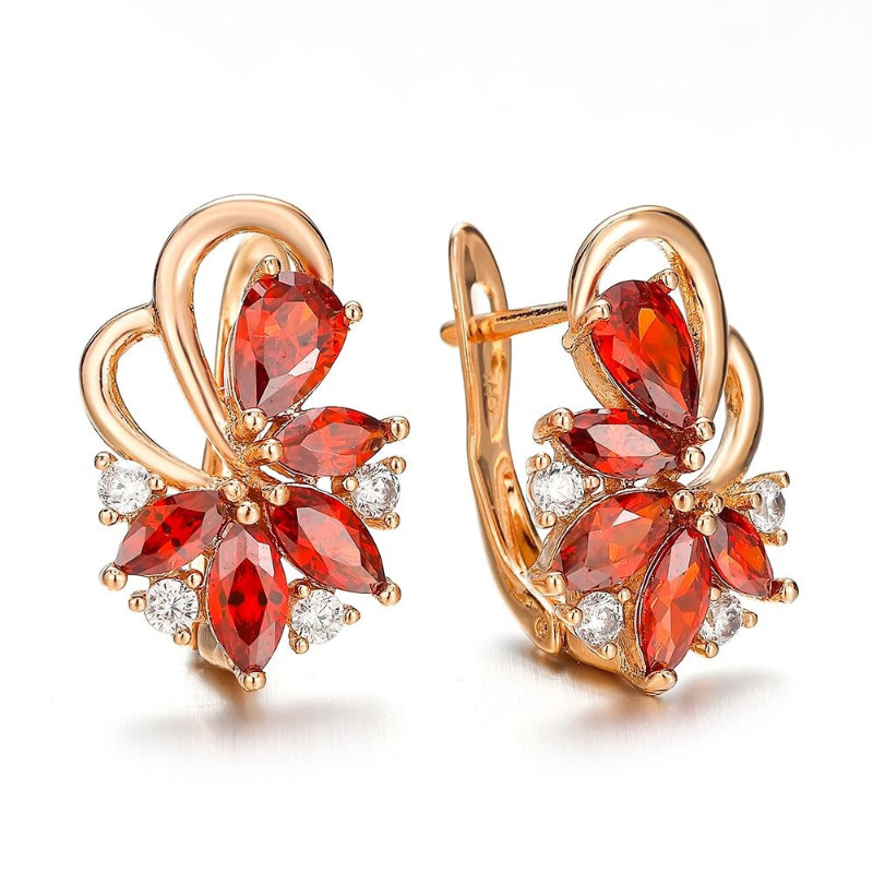 On-Fleek – Mehrfarbige Ohrstecker mit Zirkonia-Blumendesign