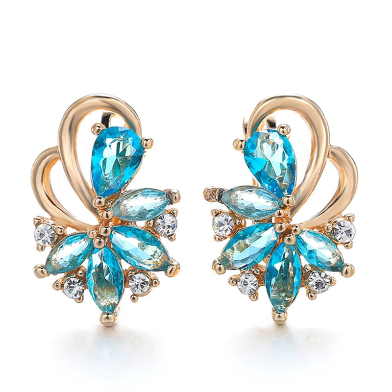 On-Fleek – Mehrfarbige Ohrstecker mit Zirkonia-Blumendesign