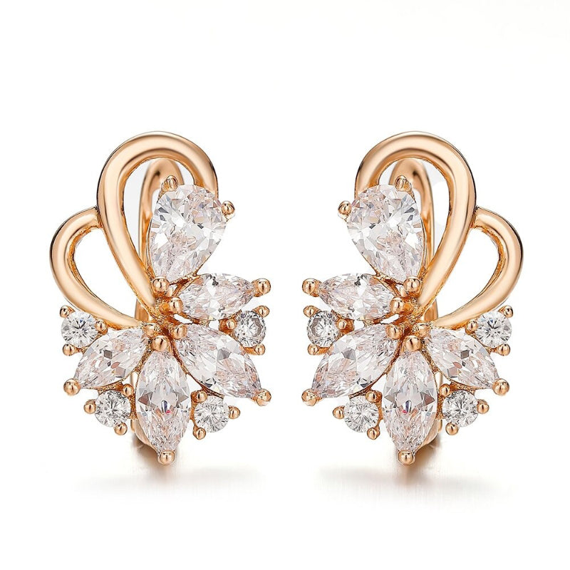 On-Fleek – Mehrfarbige Ohrstecker mit Zirkonia-Blumendesign