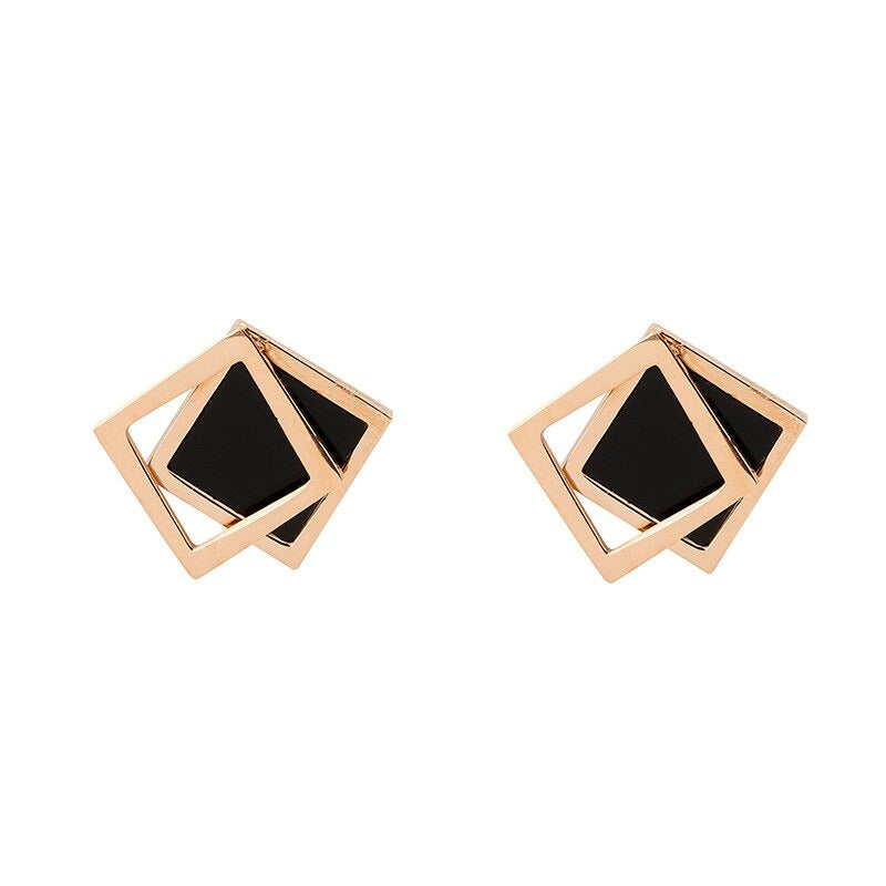 Trendy geometrische Ohrringe aus Edelstahl
