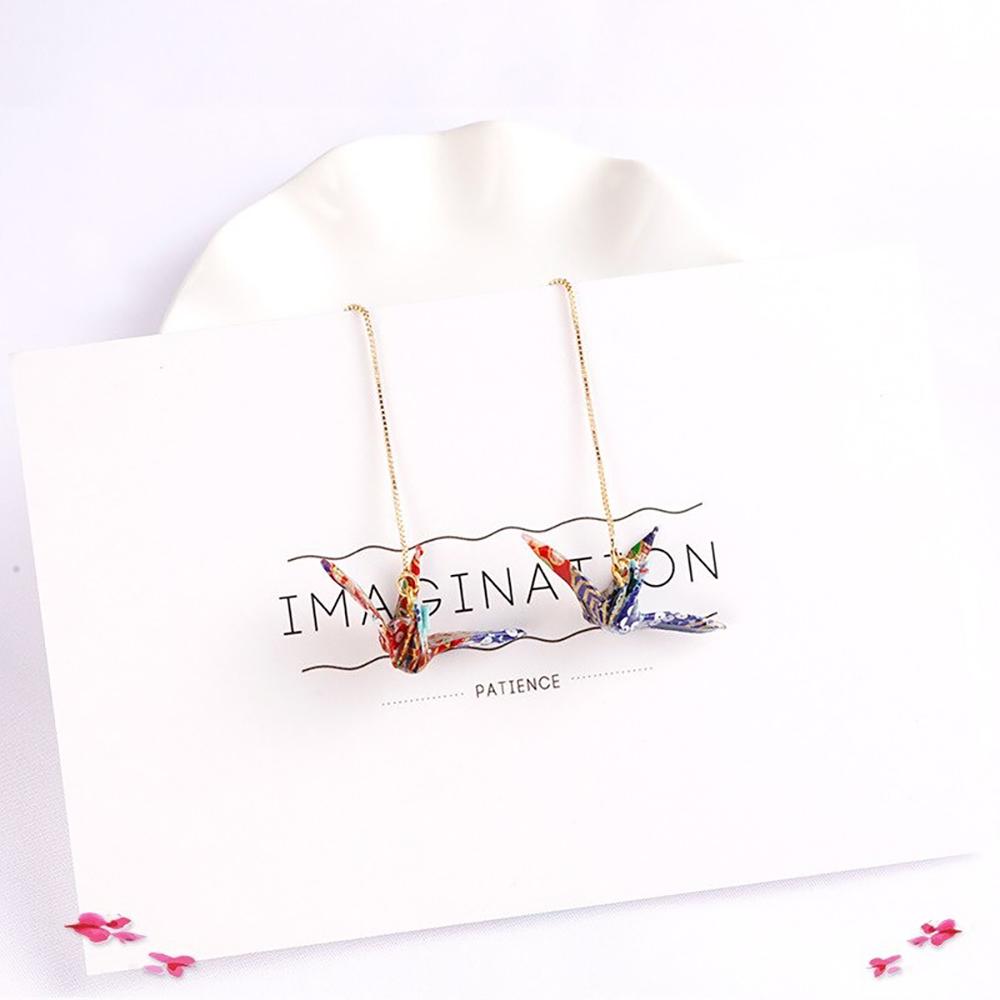 Einzigartige Origami-Ohrringe mit Papierkranichen