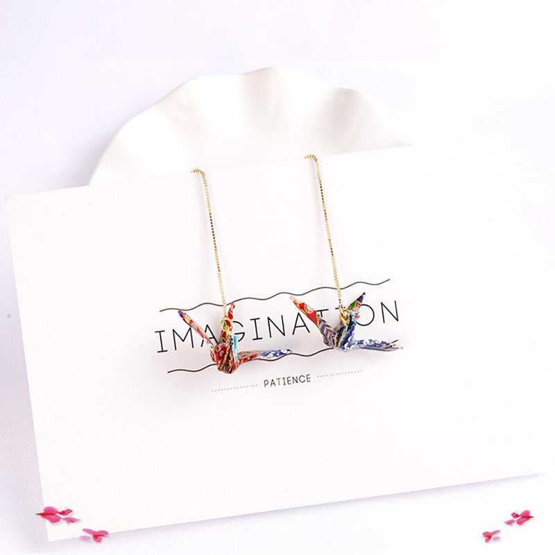 Einzigartige Origami-Ohrringe mit Papierkranichen