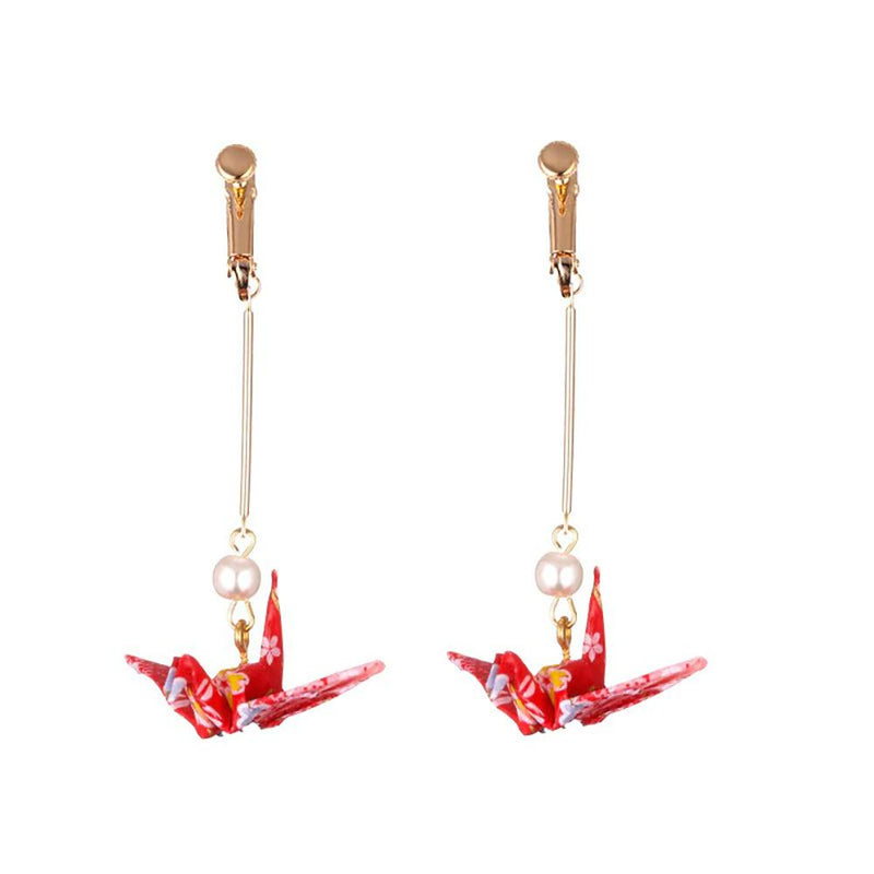 Einzigartige Origami-Ohrringe mit Papierkranichen