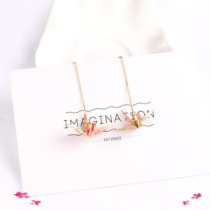 Einzigartige Origami-Ohrringe mit Papierkranichen