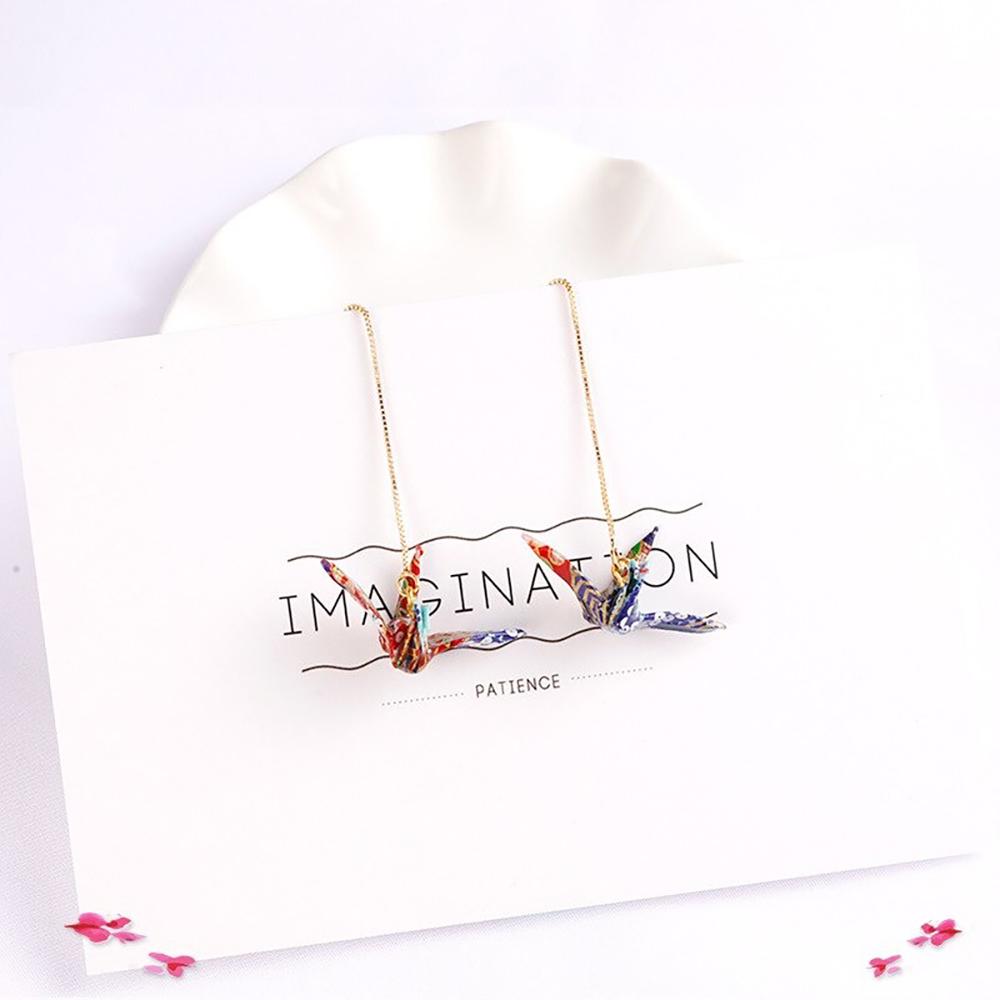 Einzigartige Origami-Ohrringe mit Papierkranichen