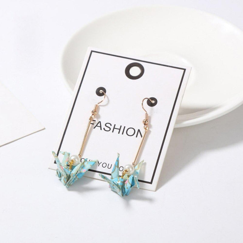 Einzigartige Origami-Ohrringe mit Papierkranichen