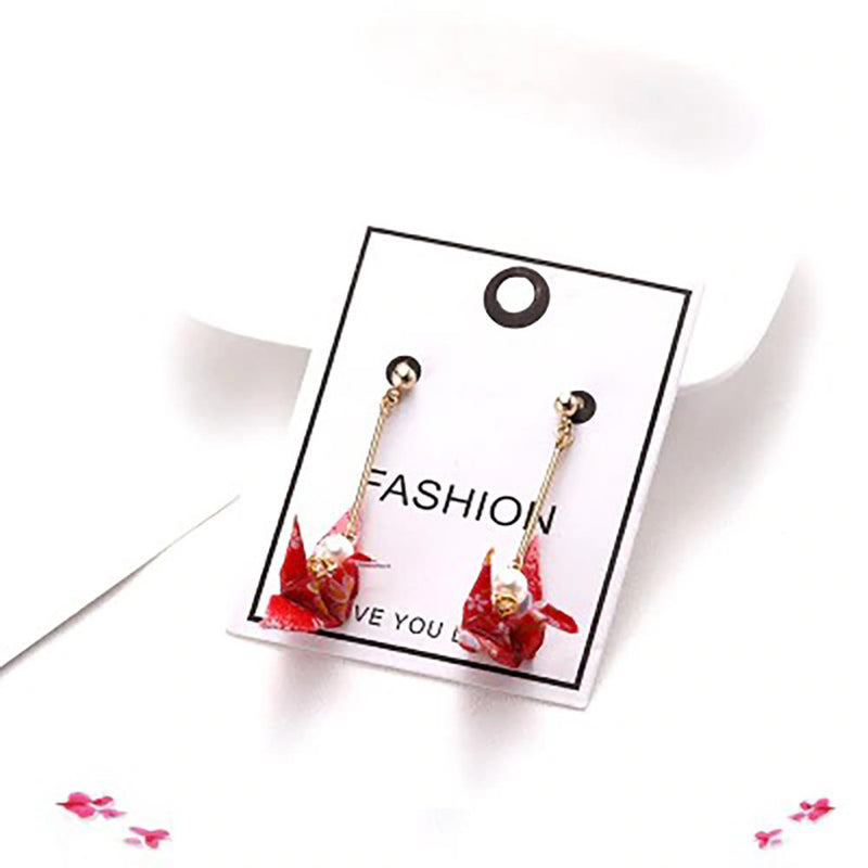 Einzigartige Origami-Ohrringe mit Papierkranichen