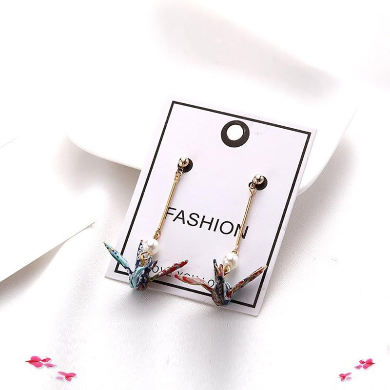 Einzigartige Origami-Ohrringe mit Papierkranichen