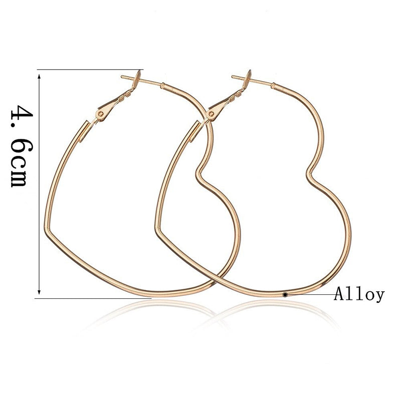 Übergroße hohle Ohrhänger in Herzform