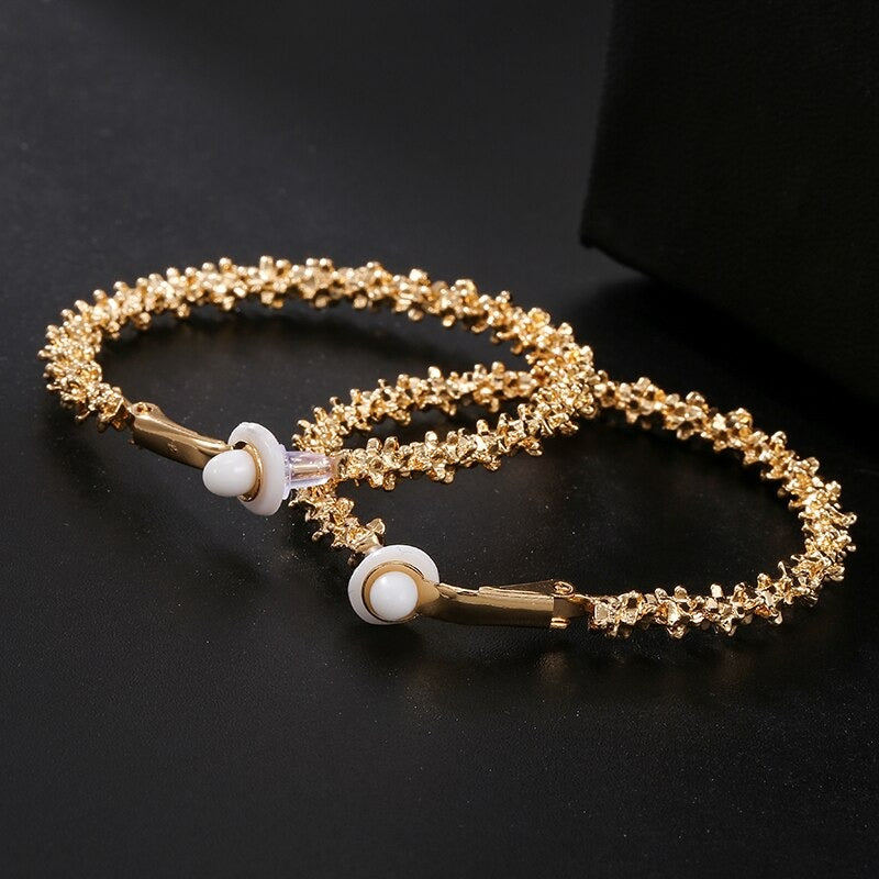 Übergroße, luxuriöse, runde Creolen-Ohrclips