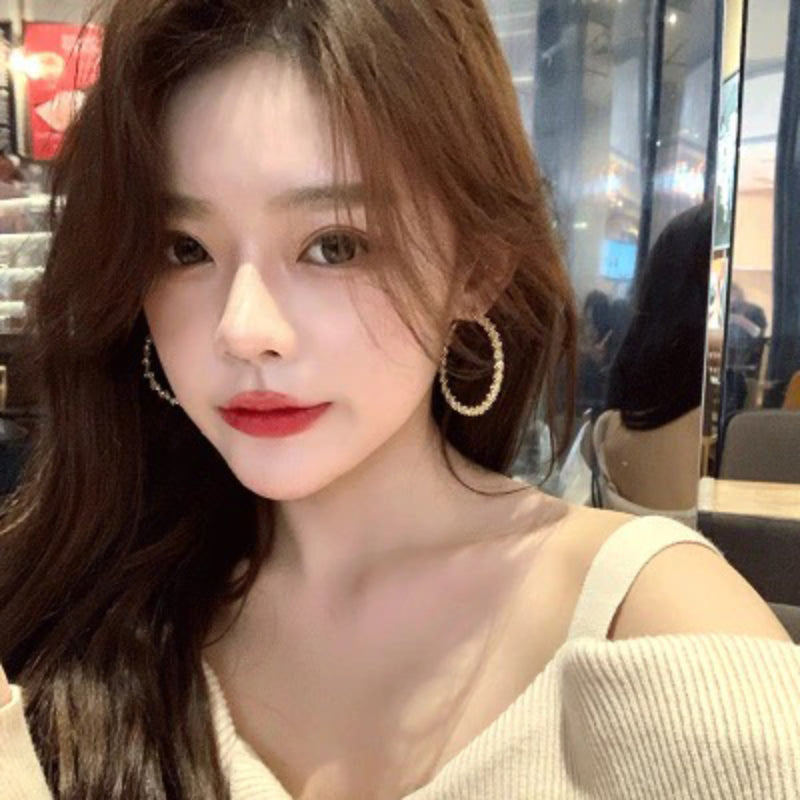 Übergroße, luxuriöse, runde Creolen-Ohrclips